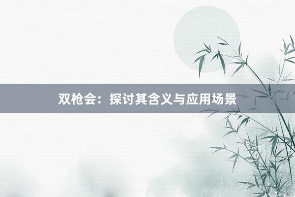 双枪会：探讨其含义与应用场景